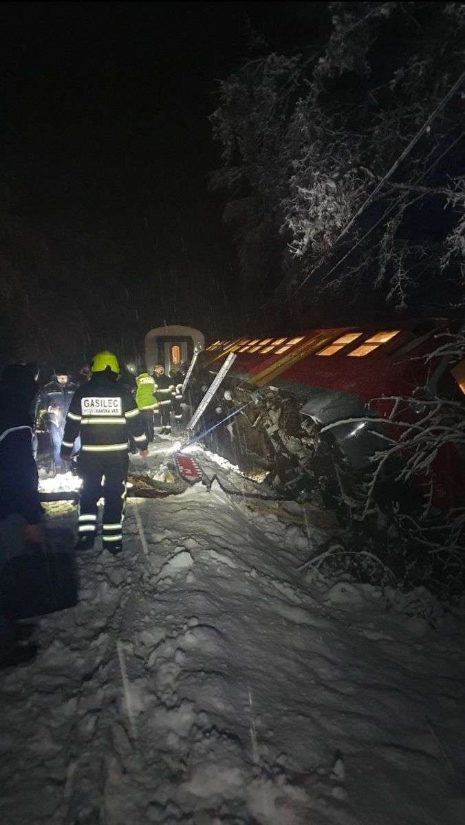 FOTO: Pri Birčni vasi iztiril vlak. Brez huje poškodovanih.